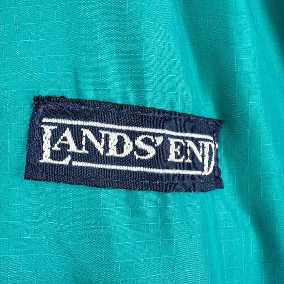 Vintage Lands End Womens M Squall Jacket Retro Teal Blue Made in U.S.A. - Picture 9 of 15